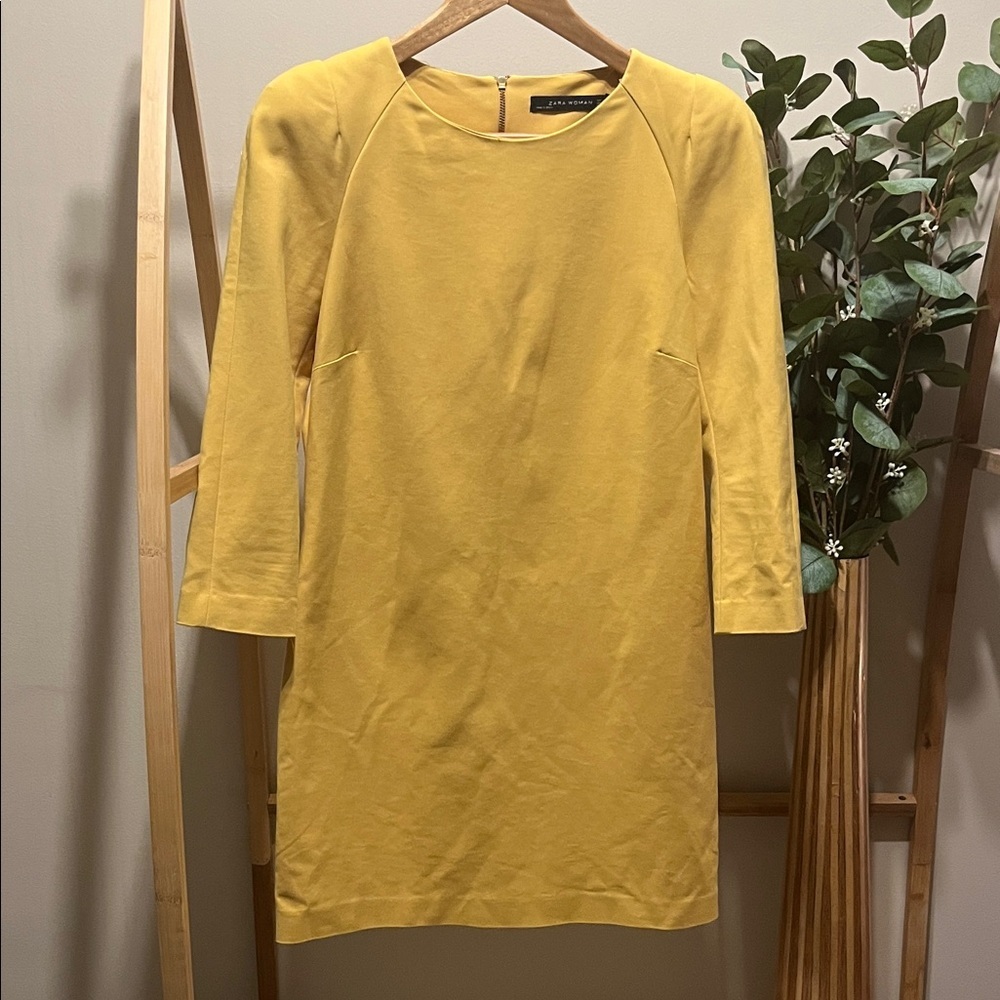 Zara Mustard Long Sleeve Dress a105